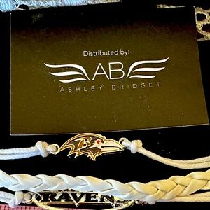 Ashley Bridget Bracelet Baltimore Ravens Triple-strand vegan leather sz 8” guc